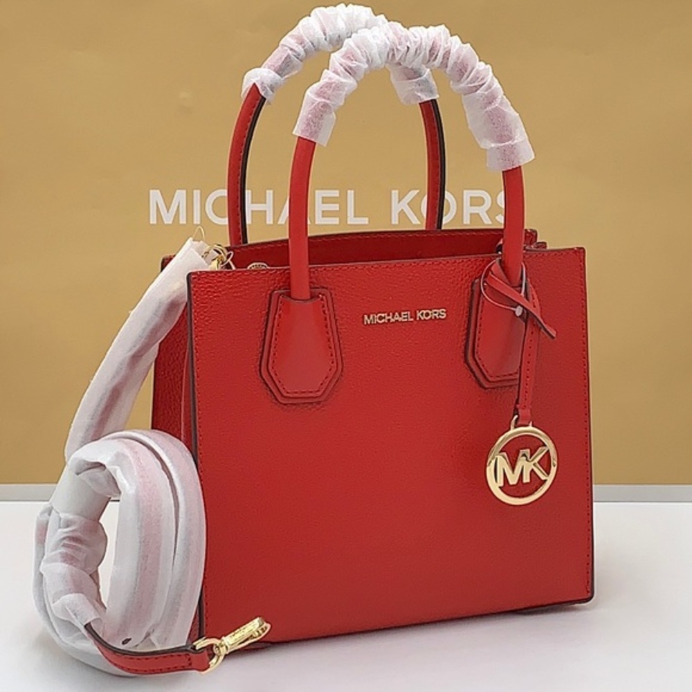 MICHAEL KORS MERCER MEDIUM MESSENGER CROSSBODY BAG FLAME COLOR